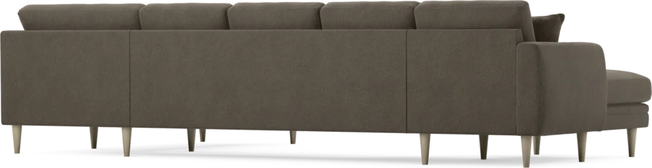 Eden - 3-sits soffa med schäslong vänster och divan höger - Brun