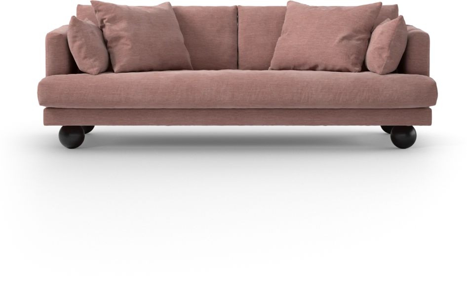 Harper - 3-sits soffa, hel dyna - Rosa