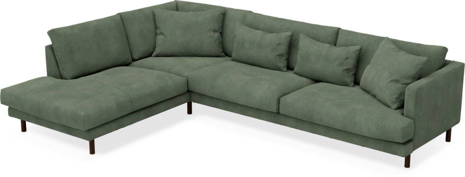 Harper - 3-sits soffa med divan vänster - Grön