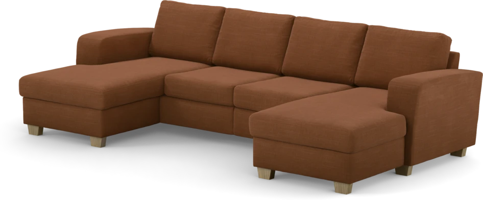 Friday - 2-sits soffa med två schäslonger - Orange