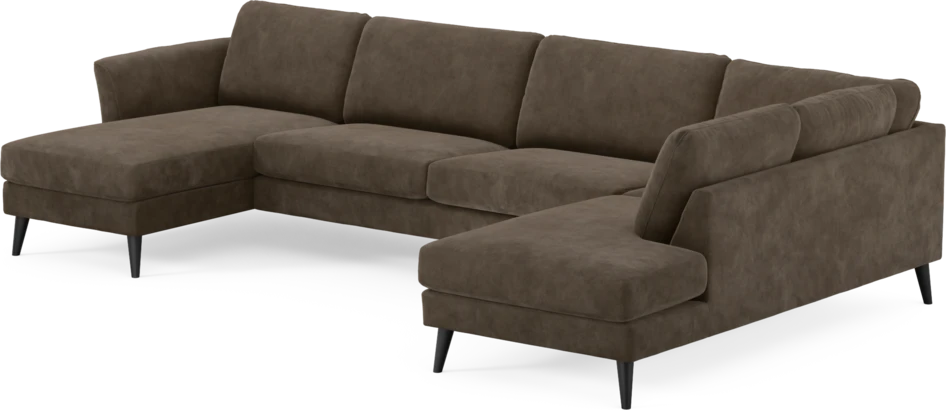 Bridge - 3-sits soffa med schäslong vänster och divan höger - Brun