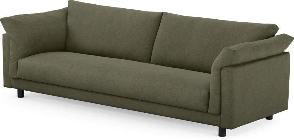 Cherrie - 4-sits soffa, hel dyna, fast klädsel - Grön