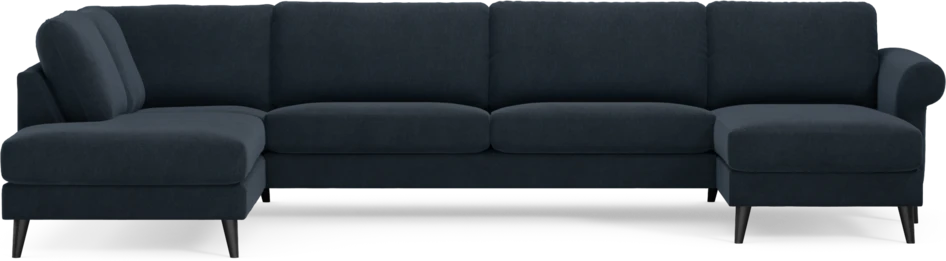 Bridge - 3-sits soffa med divan vänster och schäslong höger - Blå