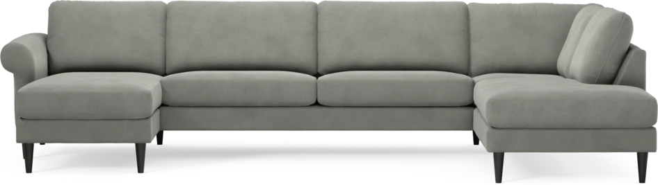 Bridge - 3-sits soffa med schäslong vänster och divan höger - Grå
