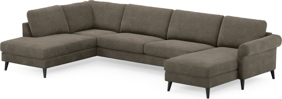 Bridge - 3-sits soffa med divan vänster och schäslong höger - Brun
