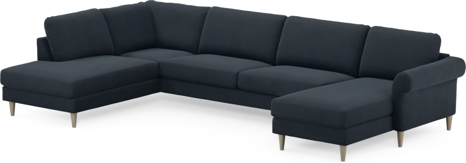 Bridge - 3-sits soffa med divan vänster och schäslong höger - Blå