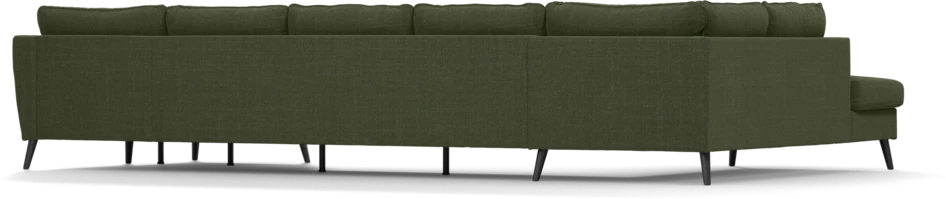 County - 4-sits soffa med divan vänster och schäslong höger - Grön