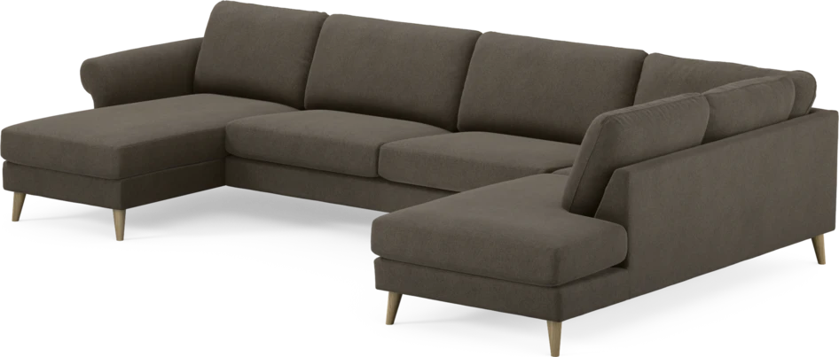 Bridge - 3-sits soffa med schäslong vänster och divan höger - Brun