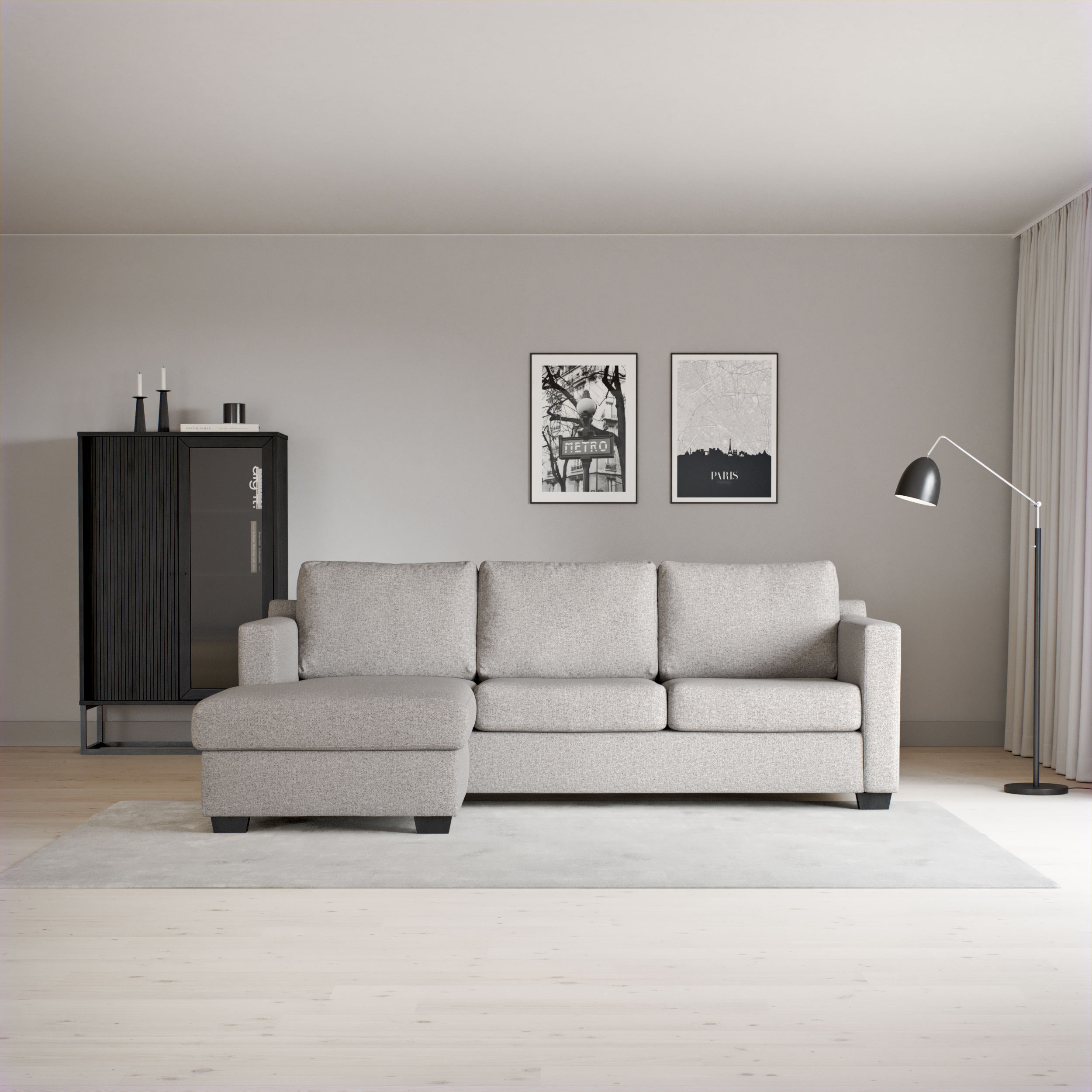 Friday, 3-sits soffa med schäslong vänster