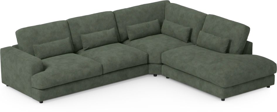 Noma - 3-sits soffa med divan höger - Grön