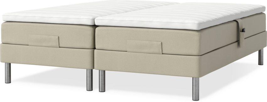 Roma Family - Ställbar säng, dubbelsäng med bäddmadrass, B 160-180 - Beige