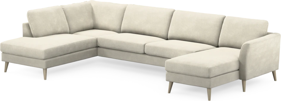 Bridge - 3-sits soffa med divan vänster och schäslong höger - Vit