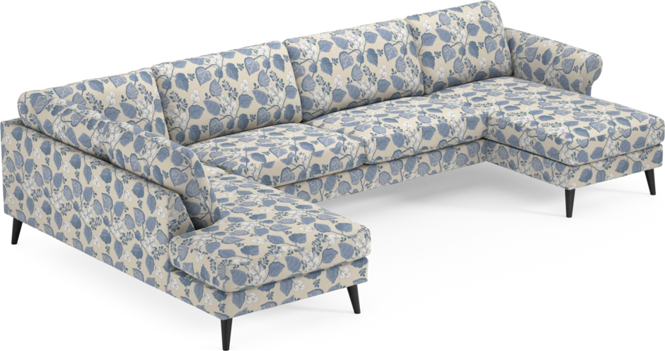 Bridge - 3-sits soffa med divan vänster och schäslong höger - Blå