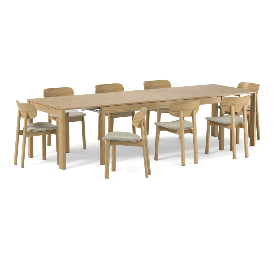 Arino - Matgrupp med 8 stolar Lucca - Beige