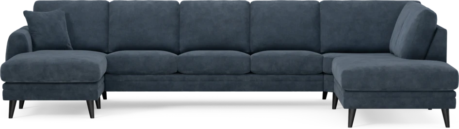 Eden - 3-sits soffa med schäslong vänster och divan höger - Blå