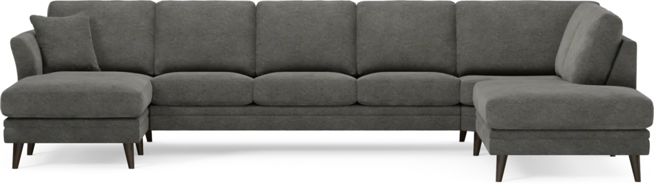 Eden - 3-sits soffa med schäslong vänster och divan höger - Grå