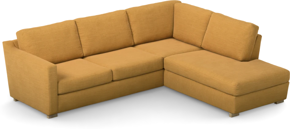 Friday - 2,5-sits soffa med divan höger - Gul
