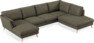 Madison Lux - 2-sits soffa med schäslong vänster och divan höger - Brun