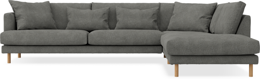Harper - 3-sits soffa med divan höger - Grå