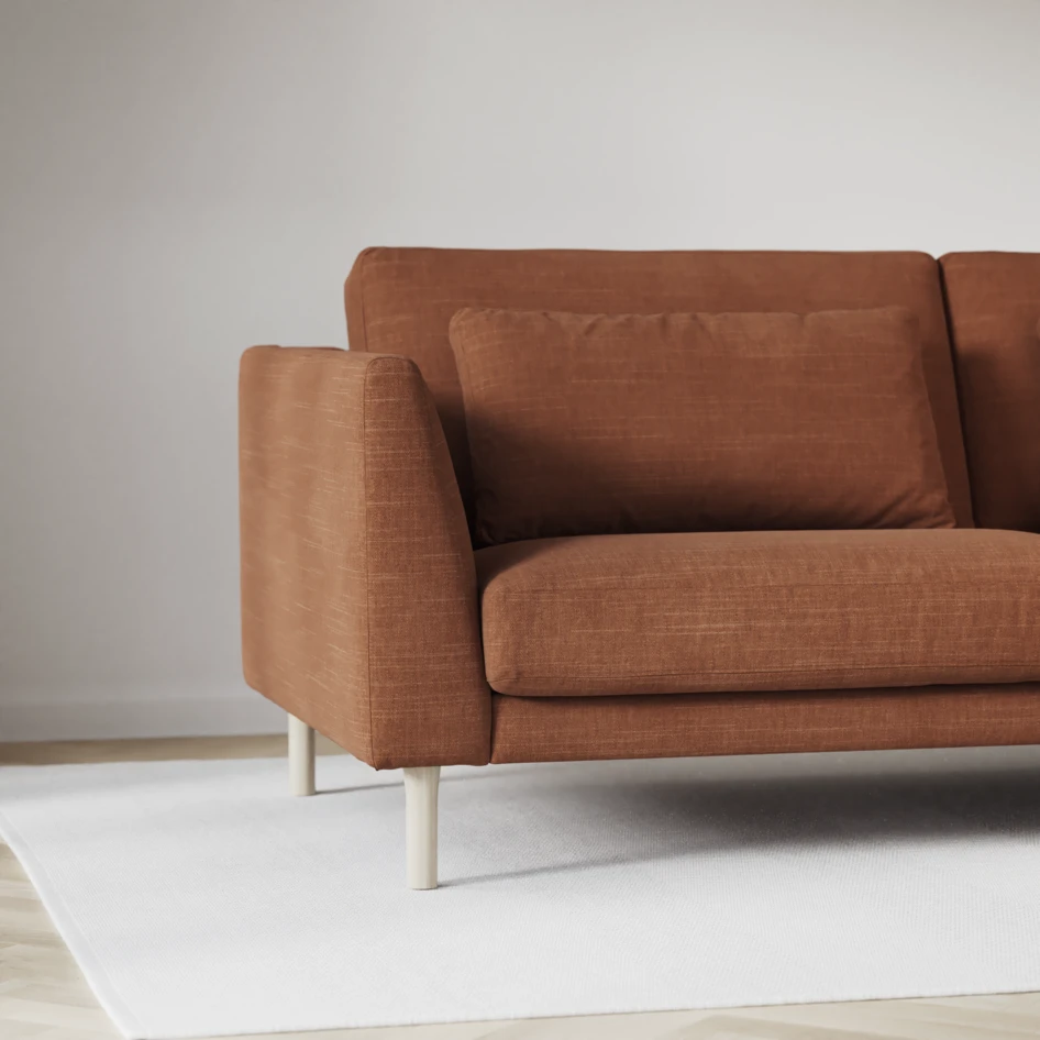 Willow - 4-sits soffa med divan vänster, fast klädsel - Orange