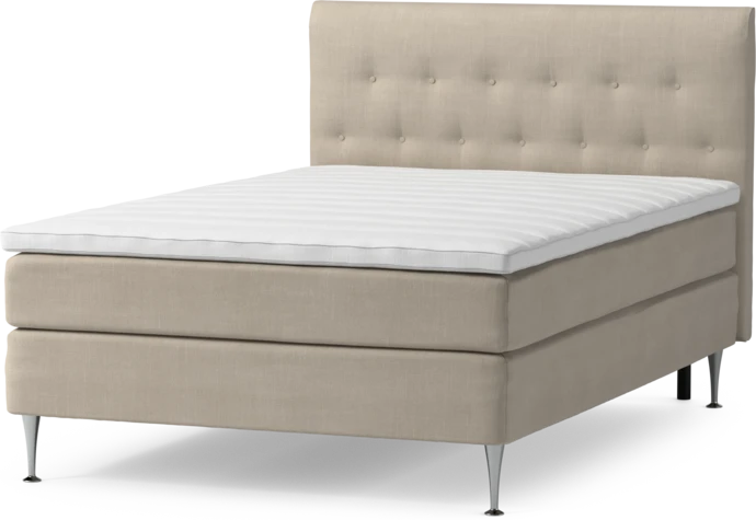 Roma Family, Kontinentalsäng, enkelsäng med bäddmadrass och sänggavel låg pikerad, B 105-140