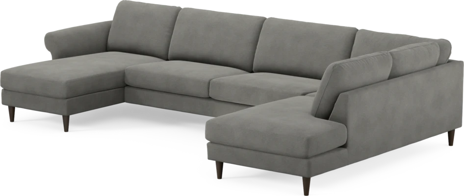 Bridge - 3-sits soffa med schäslong vänster och divan höger - Grå