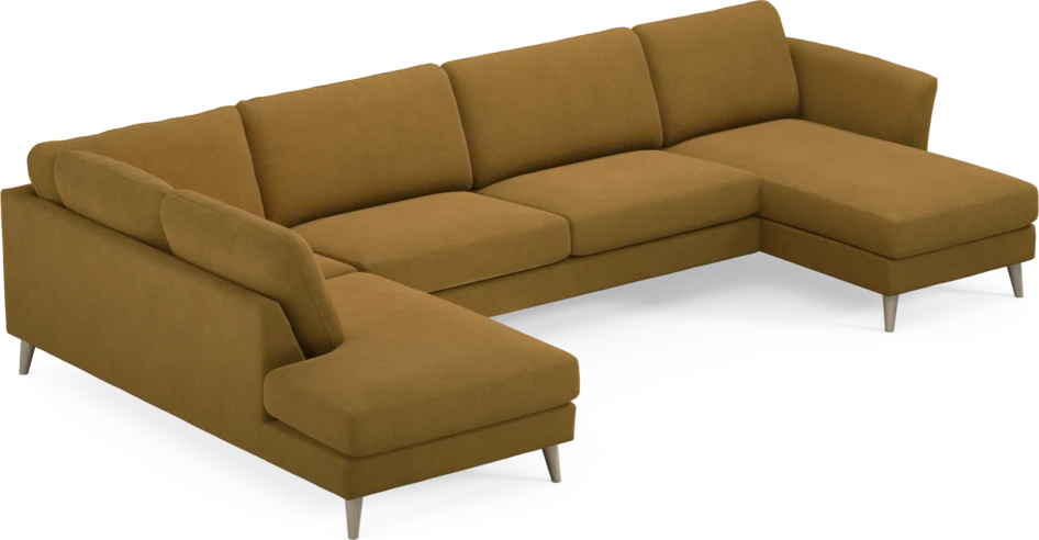 Bridge - 3-sits soffa med divan vänster och schäslong höger - Gul
