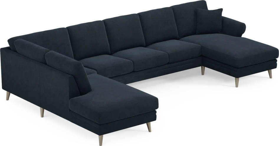 Eden - 3-sits soffa med divan vänster och schäslong höger - Blå
