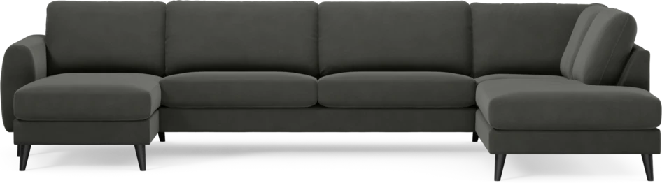 Bridge - 3-sits soffa med schäslong vänster och divan höger - Grå