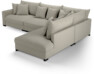 Rossi - 3-sits soffa med divan höger - Grå