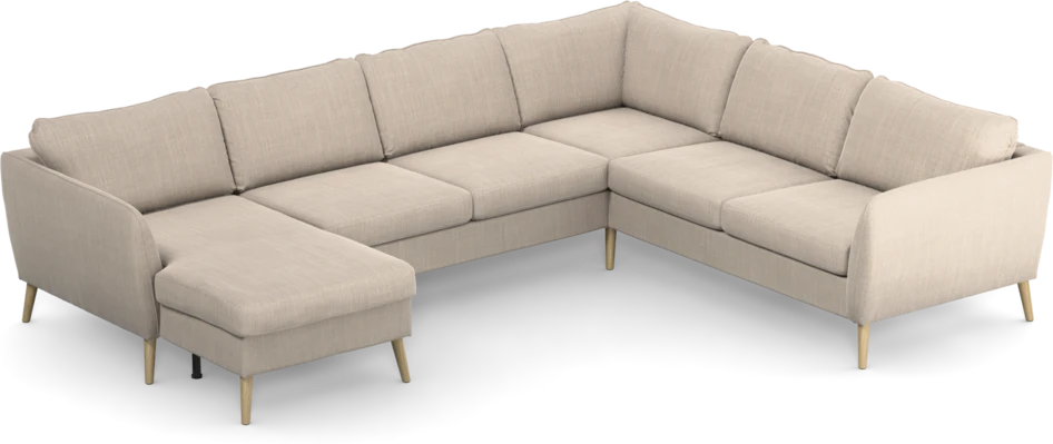 County - Hörnsoffa, 3+2-sits med schäslong vänster - Beige