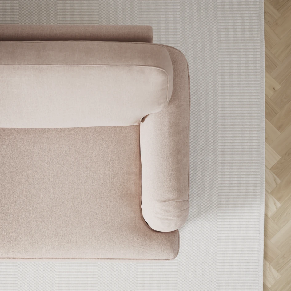 Oxford - 3-sits soffa svängd - Rosa