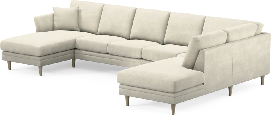 Eden - 3-sits soffa med schäslong vänster och divan höger - Vit