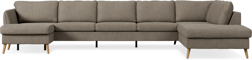 County - 4-sits soffa med schäslong vänster och divan höger - Brun