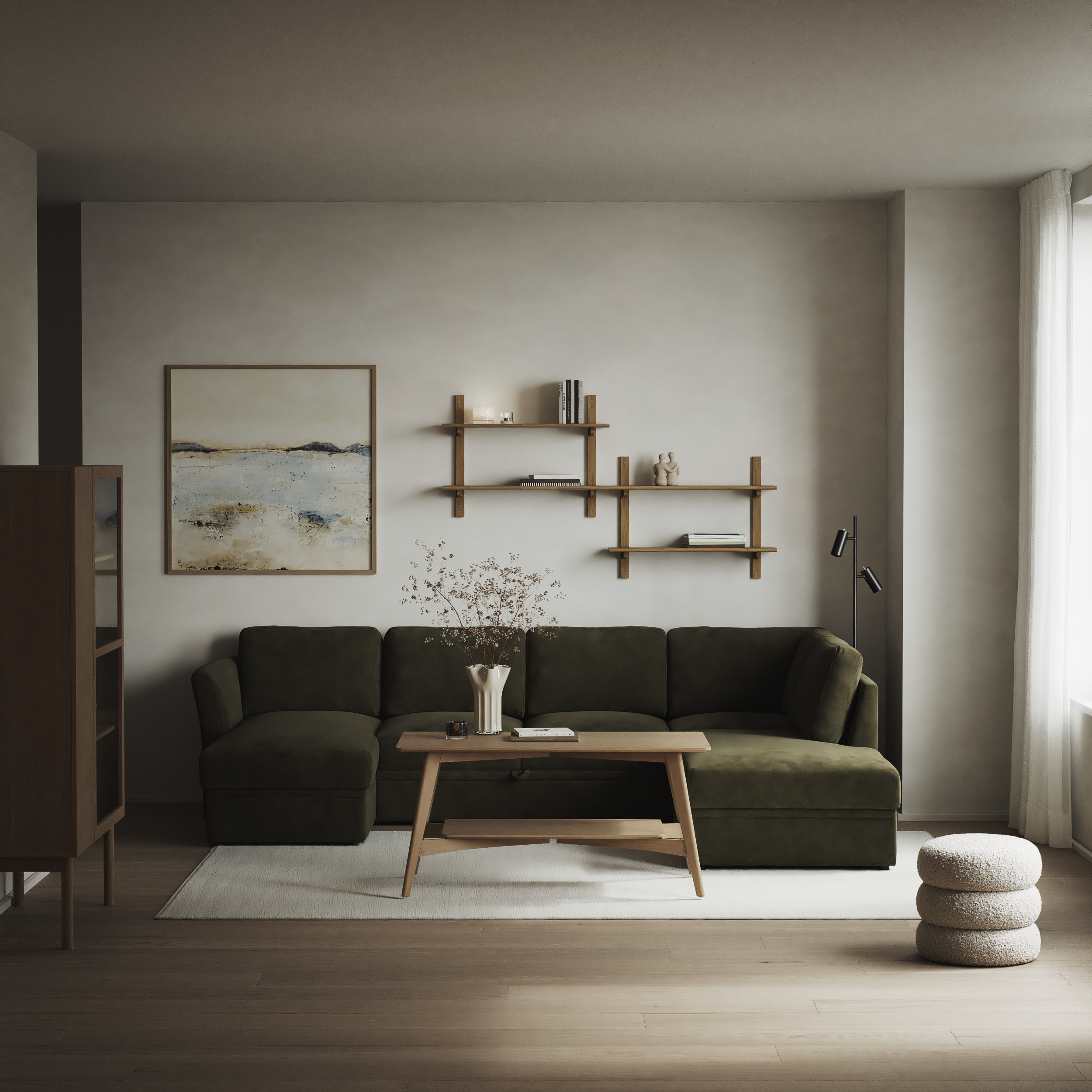 Öland - Bäddsoffa med schäslong vänster och divan höger - inspiration