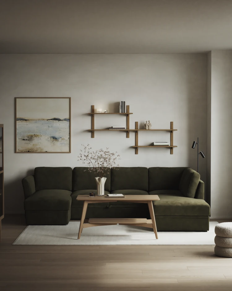 Öland - Bäddsoffa med schäslong vänster och divan höger - inspiration