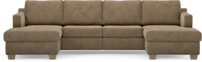 Friday - 2-sits soffa med två schäslonger - Brun