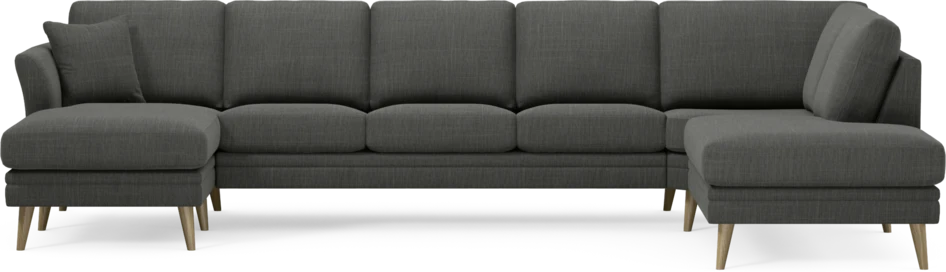 Eden - 3-sits soffa med schäslong vänster och divan höger - Grå