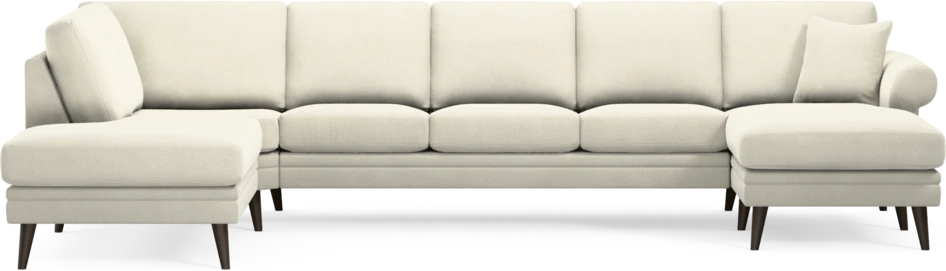 Eden - 3-sits soffa med divan vänster och schäslong höger - Vit