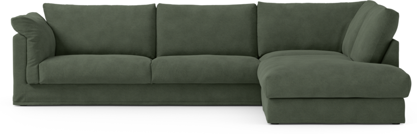 Cherrie Klädsel - 3-sits soffa med divan höger - Grön