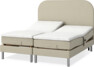 Roma Family - Ställbar säng, dubbelsäng med bäddmadrass och sänggavel slät, B 160-180 - Beige
