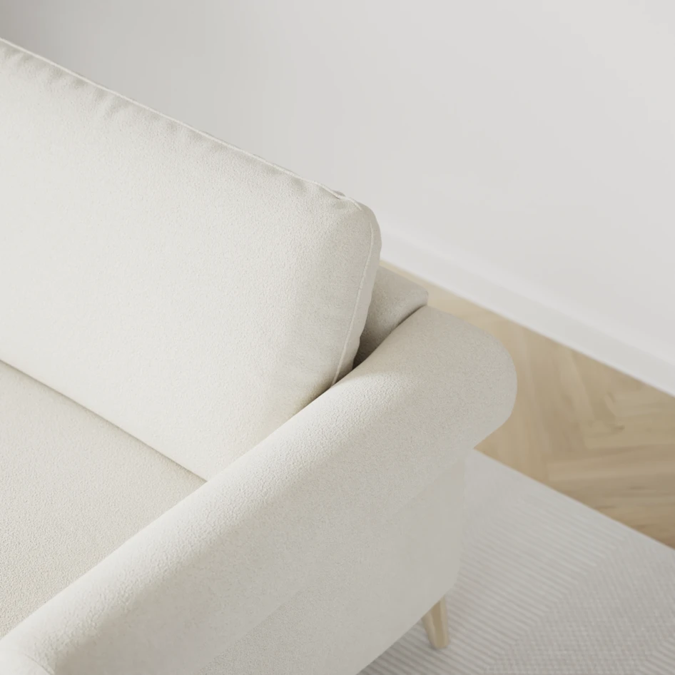 Bridge - 3-sits soffa med schäslong vänster och divan höger - Vit