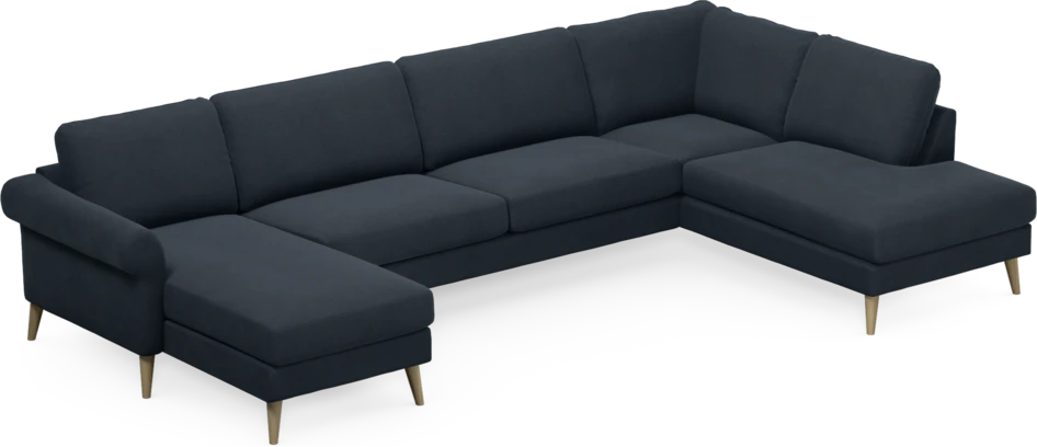 Bridge - 3-sits soffa med schäslong vänster och divan höger - Blå