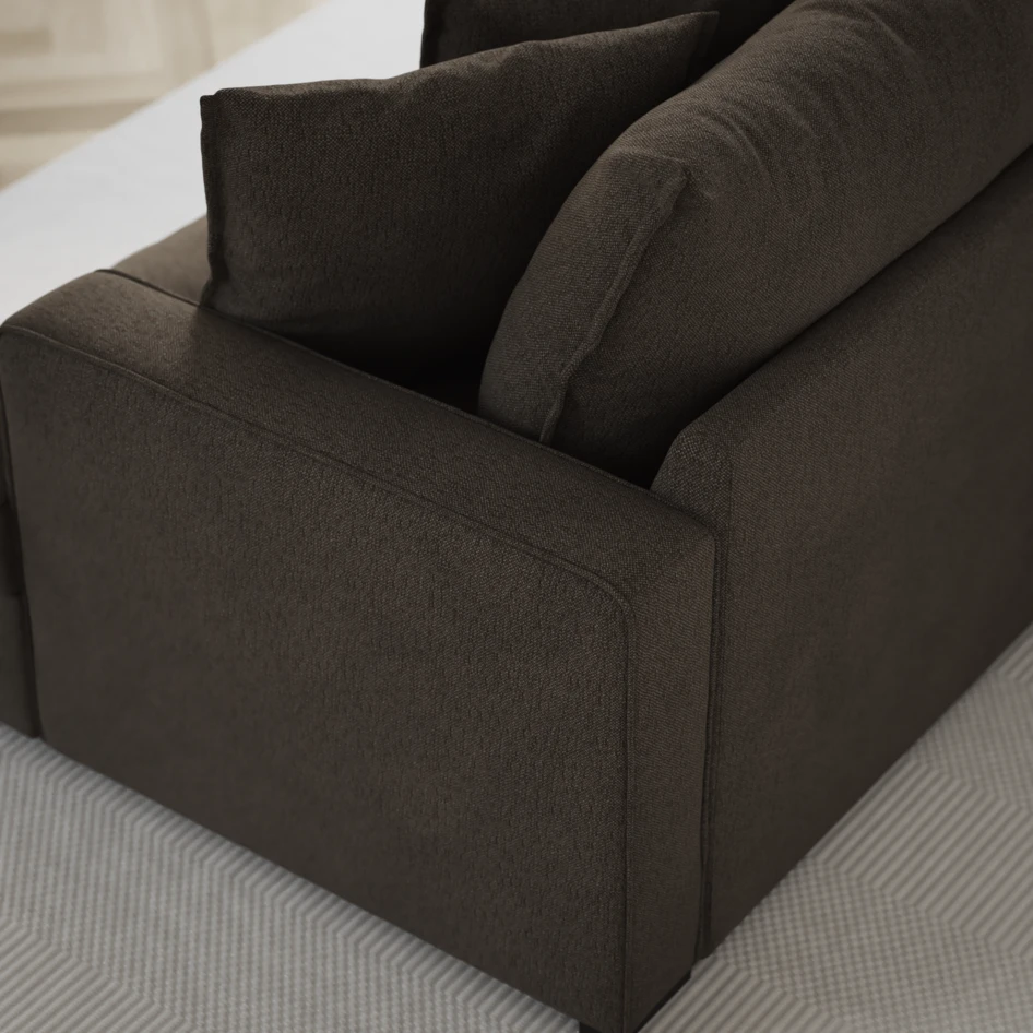 Mila - 3-sits soffa, hel dyna - Brun