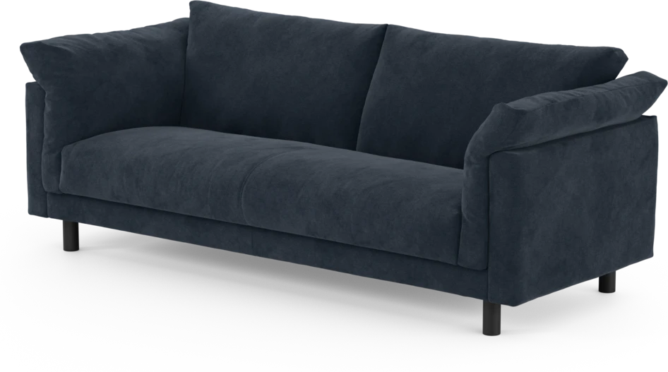 Cherrie - 3-sits soffa, hel dyna, fast klädsel - Blå