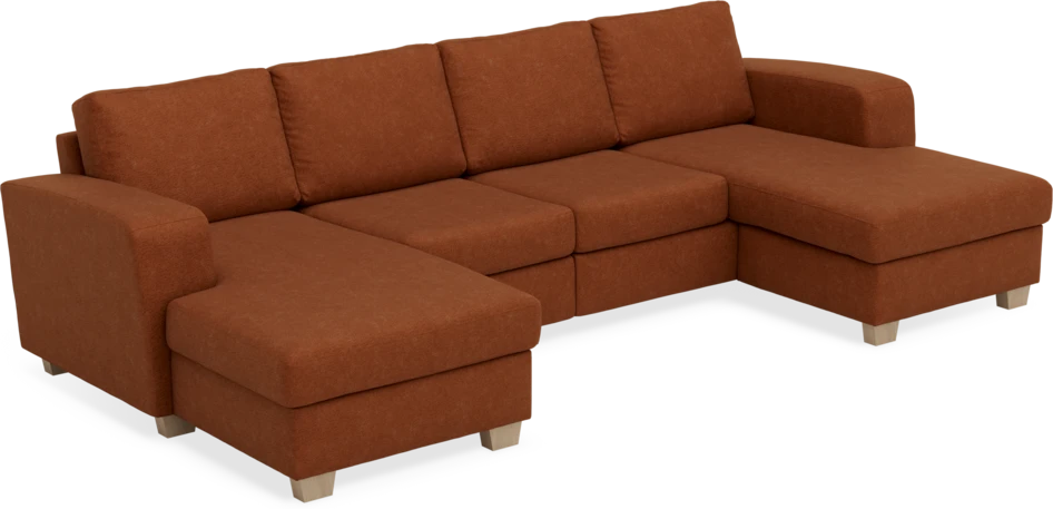 Friday - 2-sits soffa med två schäslonger - Orange