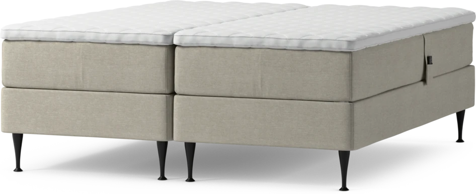 Delux Dream - Ställbar säng, dubbelsäng med bäddmadrass och sängben - Beige
