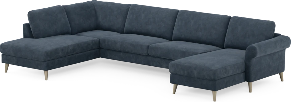 Bridge - 3-sits soffa med divan vänster och schäslong höger - Blå