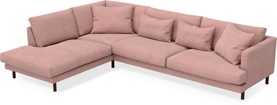Harper - 3-sits soffa med divan vänster - Rosa
