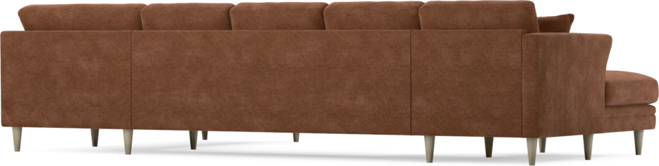 Eden - 3-sits soffa med schäslong vänster och divan höger - Orange